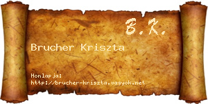 Brucher Kriszta névjegykártya
